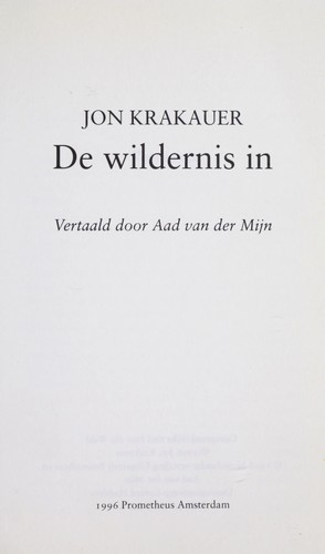 Jon Krakauer: De wildernis in (Dutch language, 1996, Prometheus)
